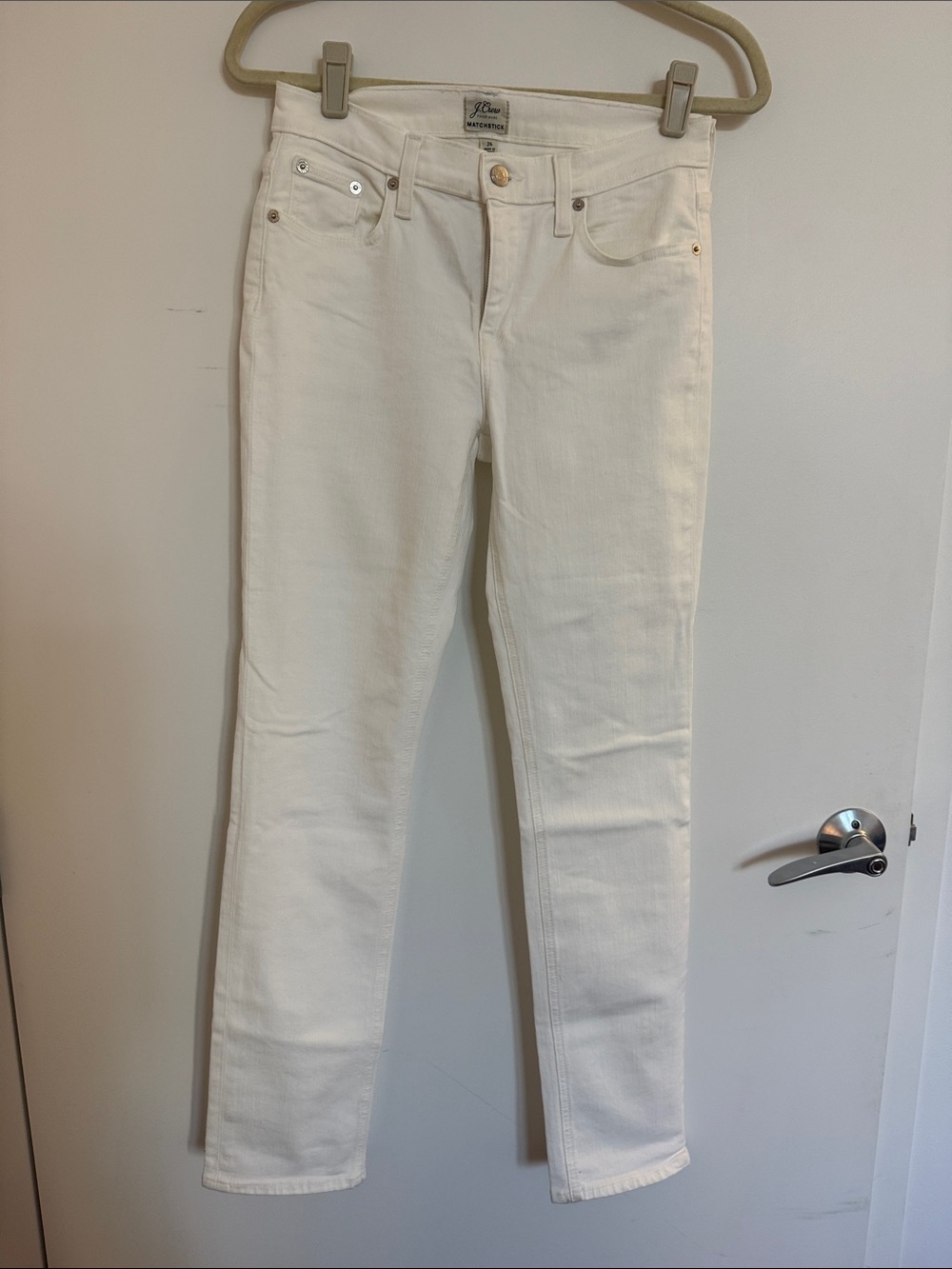 J. Crew Matchstick White Skinny Jeans